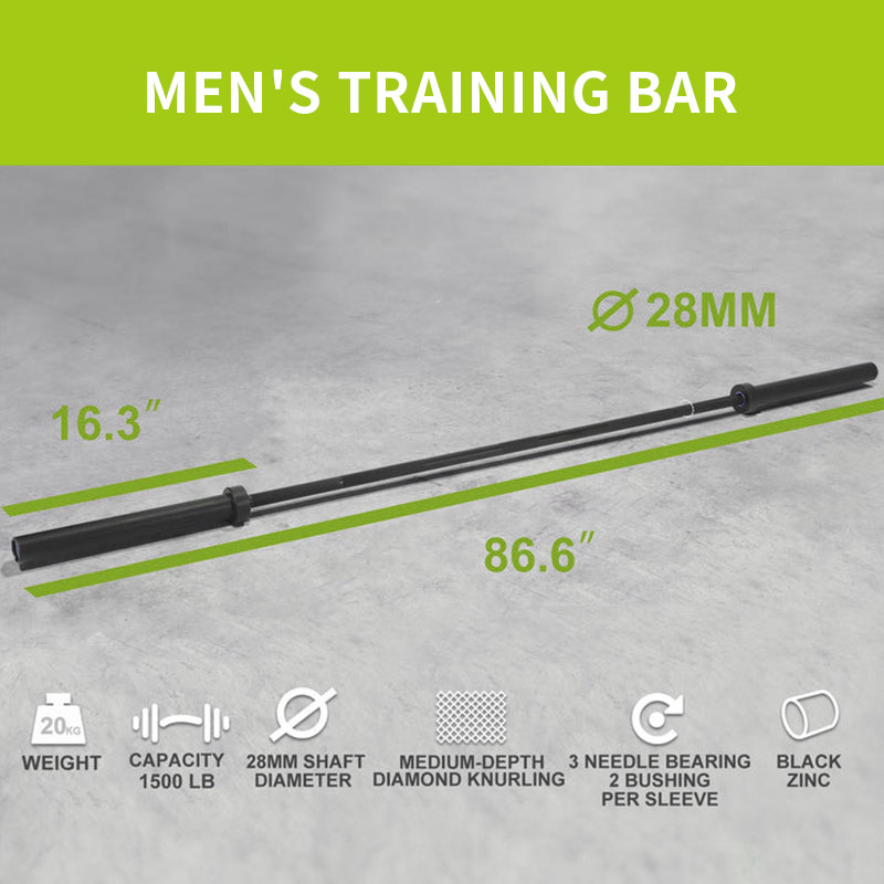 Olympic Barbell 20Kg - บาร์เบลเหล็กสแตนเลสขายส่งจากโรงงาน น้ำหนัก 20 กก. เส้นผ่านศูนย์กลาง 28