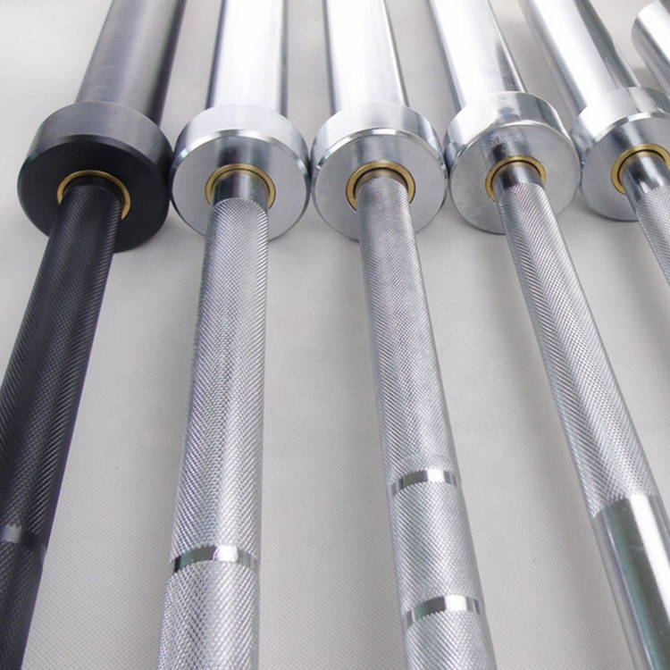Olympic Barbell 20Kg - บาร์เบลโครเมียมแข็งขนาด 2200 มม. สำหรับออกกำลังกายที่ยิม ที่บ้าน ยกน้ำหนัก
