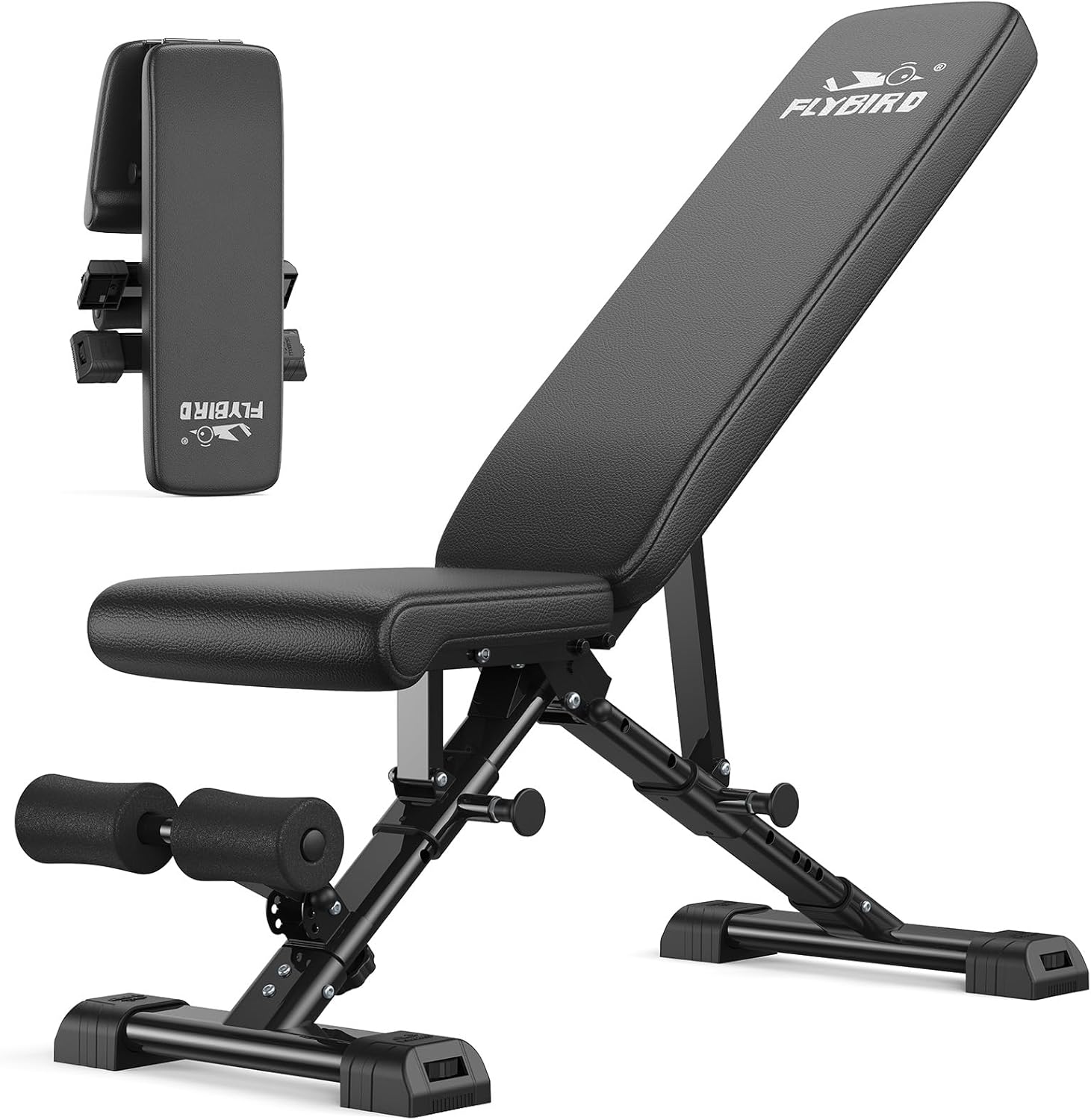 Home Gym Weights - ม้านั่งยกน้ำหนักแบบปรับได้สำหรับยิมที่บ้าน วัสดุแข็งแรงทนทาน สีดำ ได้รับการรับรองมาตรฐาน ASTM 800LBS,