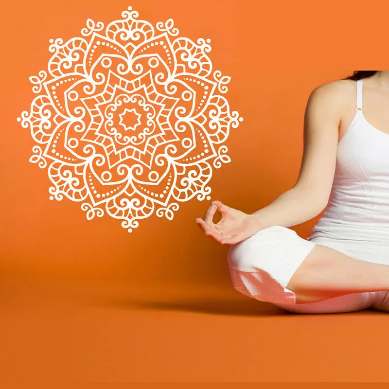 Home Gym Yoga Room - โยคะฮินดูพระพุทธรูปสติ๊กเกอร์ติดผนังไวนิล Wall Decal Home GYM ตกแต่งห้อง