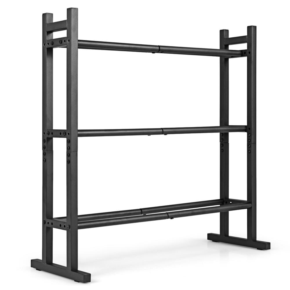 Home Gym Weights - ชั้นวางดัมเบล 3 ชั้นแบบ Heavy Duty, ชั้นวางเก็บน้ำหนักเหล็กเคลือบผงพร้อมความจุ
