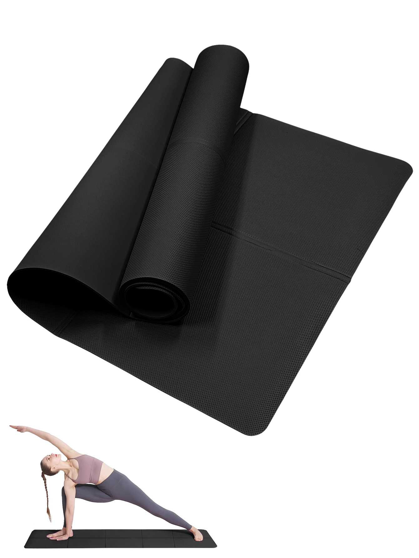 Home Gym Yoga Mat - เสื่อโยคะพับได้ สีดำ เป็นมิตรกับสิ่งแวดล้อม ทำจากวัสดุ EVA พับเก็บได้