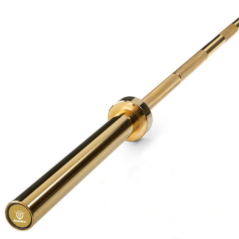 Olympic Barbell 20Kg - ชุดบาร์เบลสำหรับผู้ชาย แผ่นน้ำหนักเสรี บาร์ 20 กก. บาร์เบลไทเทเนียมสีทอง