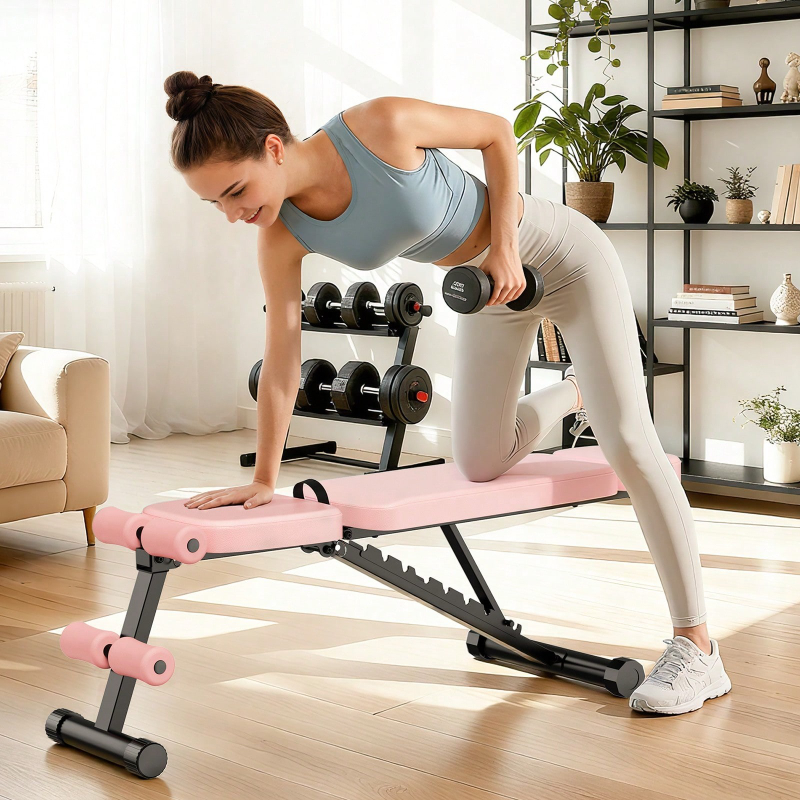 Home Gym Weights - ม้านั่งยกน้ำหนักปรับระดับได้ 9 ระดับ พับเก็บได้ สำหรับออกกำลังกายที่บ้าน เสริมสร้างความแข็งแรงทั่วร่างกาย