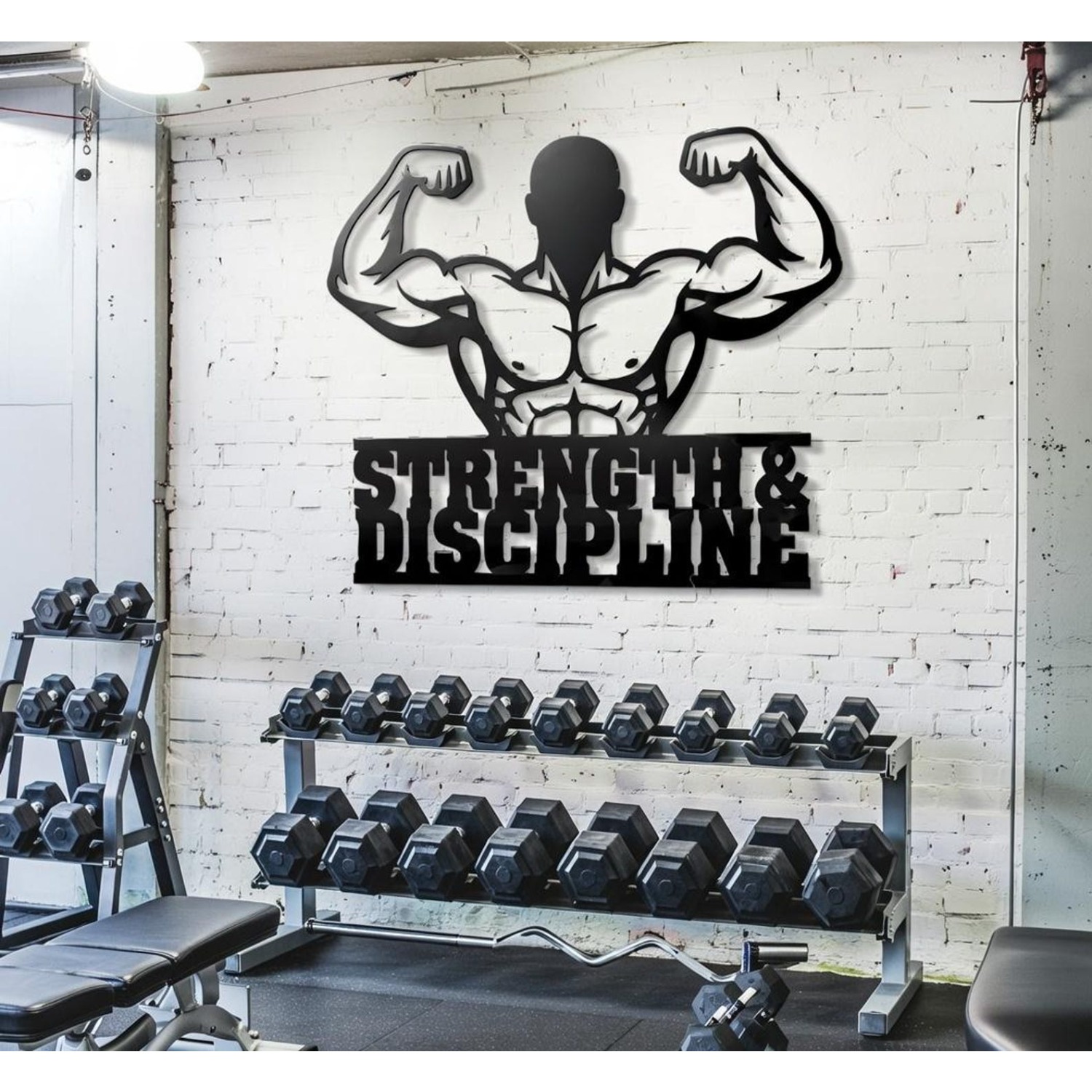 CIFBUY งานศิลปะติดผนังเหล็ก รู - Home Gym In Garage บทวิจารณ์และราคา