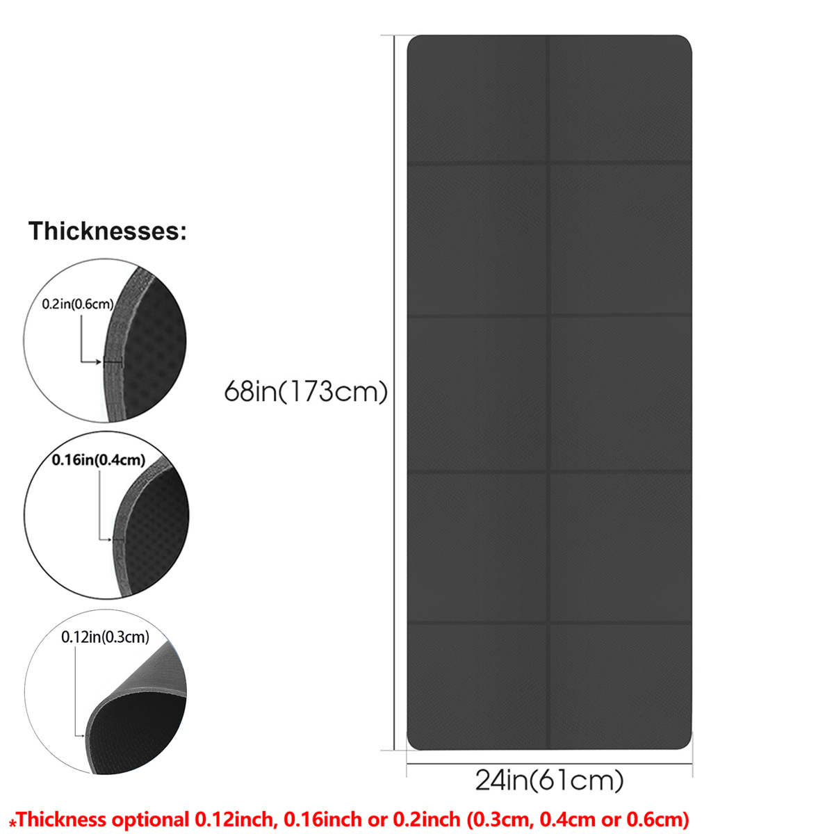 เสื่อโยคะพับได้ สีดำ เป็นมิตรก - Home Gym Yoga Mat บทวิจารณ์และราคา