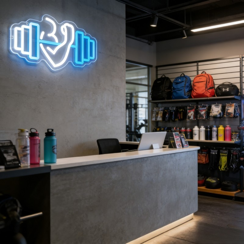 ป้ายไฟนีออนรูปดัมเบลบicep สำหร - Home Gym Yoga Room บทวิจารณ์และราคา